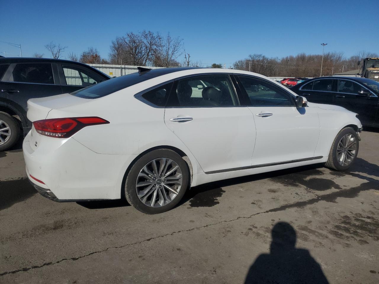 2017 Genesis G80 VIN KMHGN4JE9HU206161 Copart auction photo, front end damage thumbnail 3