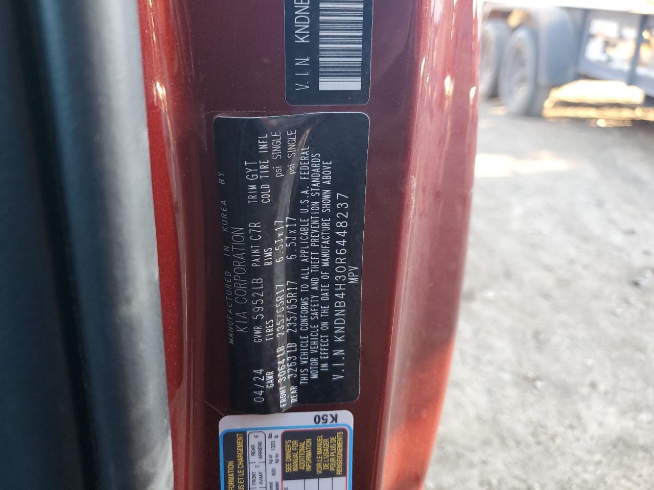 2024 KIA Carnival VIN KNDNB4H30R6448237 Copart auction photo, rear end / front end damage thumbnail 13
