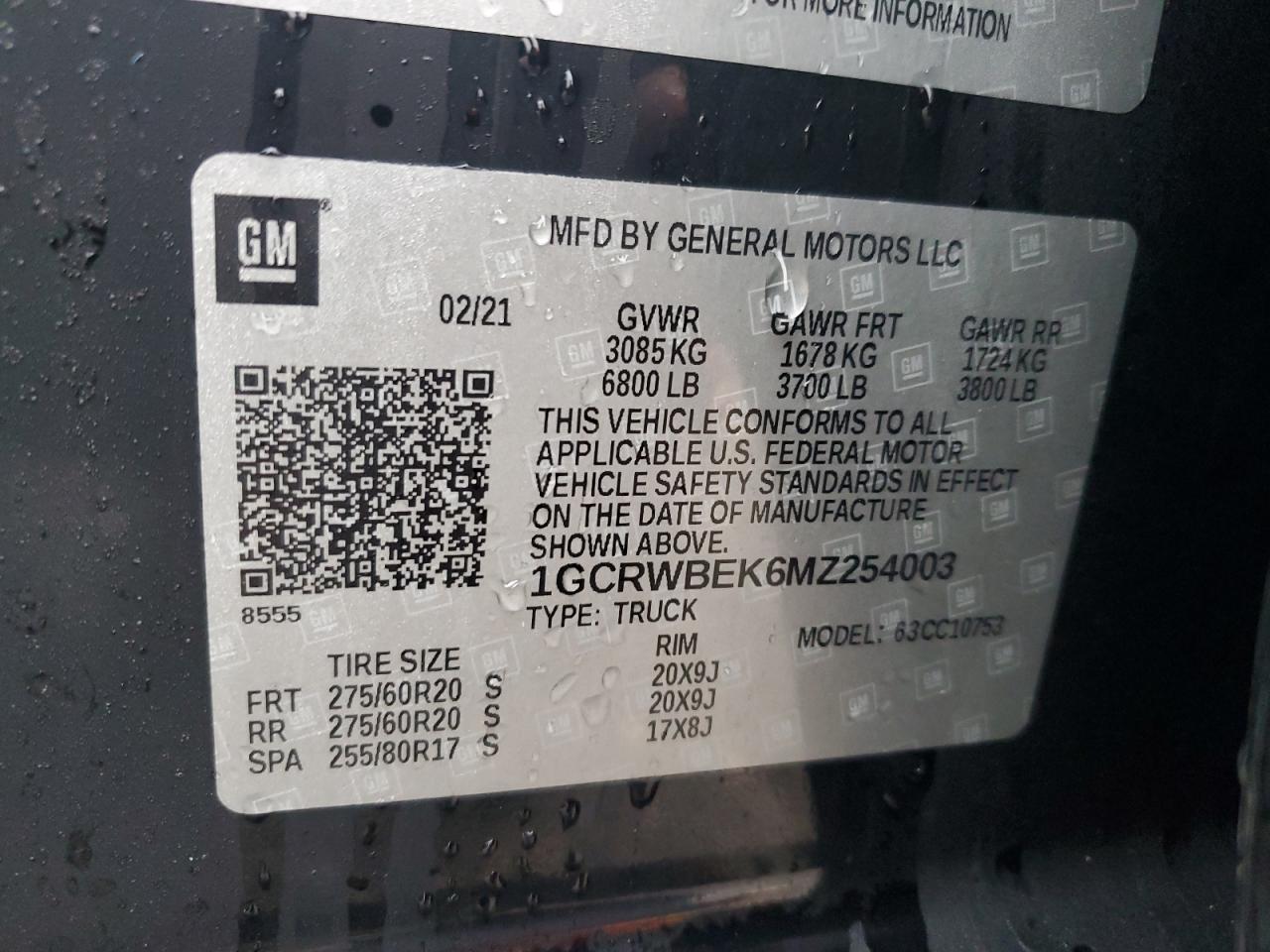 2021 Chevrolet Silverado VIN 1GCRWBEK6MZ254003 Copart auction photo, front end damage thumbnail 12