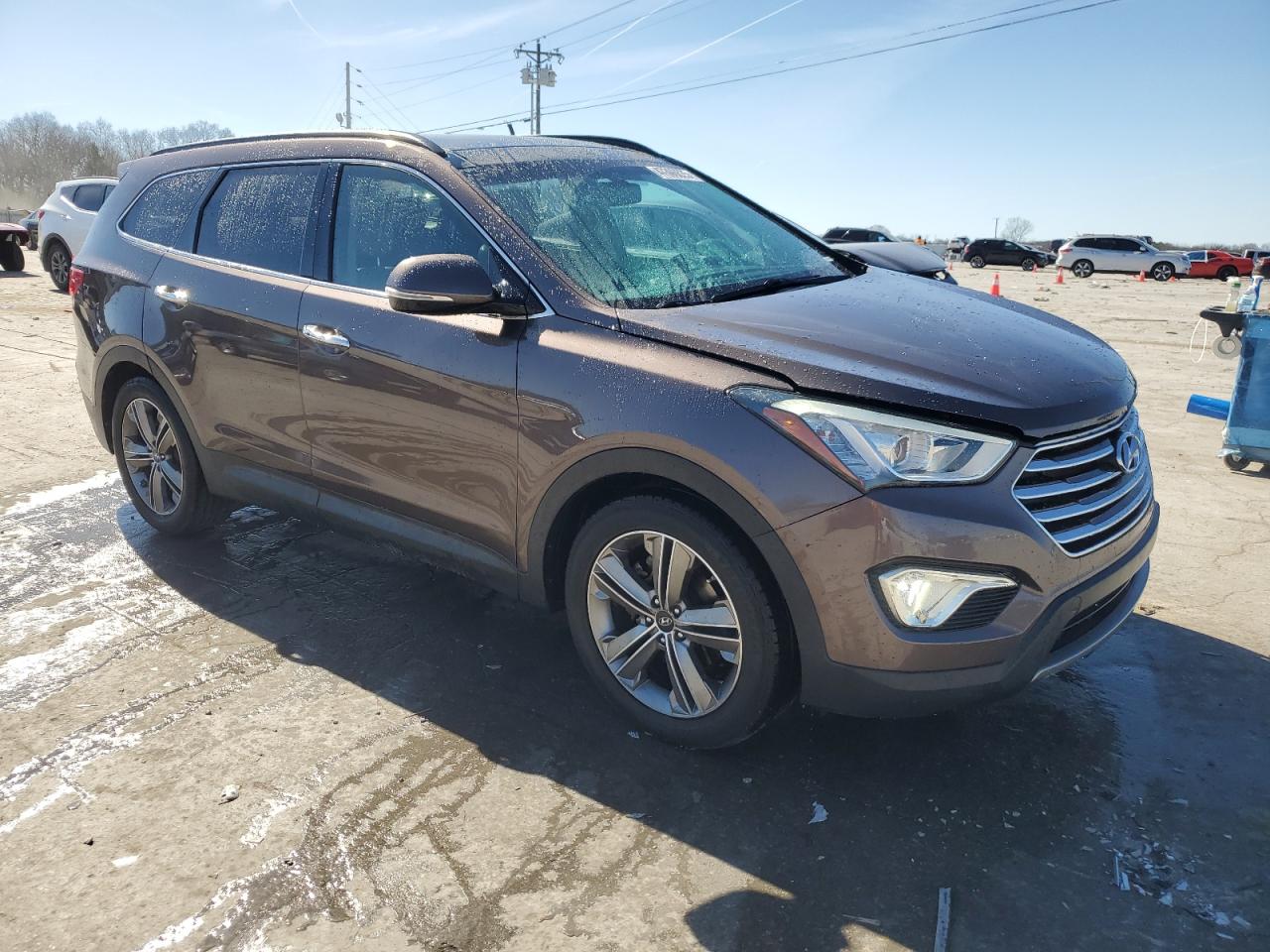 2013 Hyundai Santa Fe VIN KM8SR4HF7DU006306 Copart auction photo, front end / side damage thumbnail 4