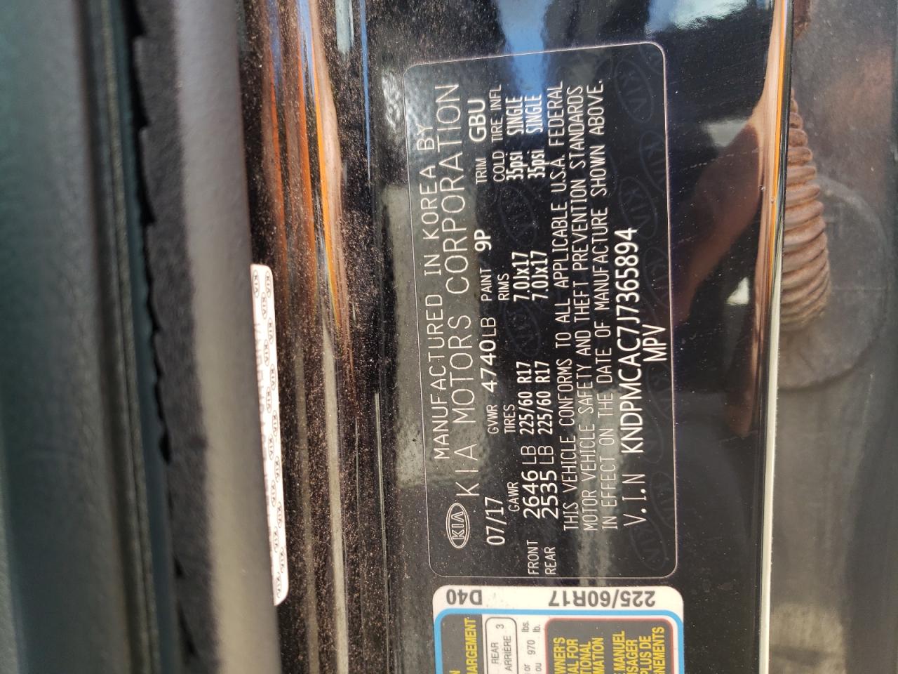 2018 KIA Sportage VIN KNDPMCAC7J7365894 Copart auction photo, all over damage thumbnail 13