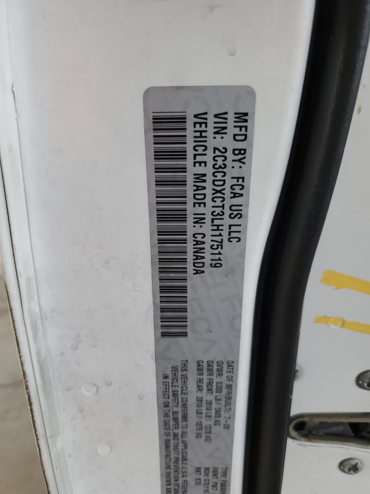 2020 Dodge Charger VIN 2C3CDXCT3LH175119 Copart auction photo, front end damage thumbnail 12