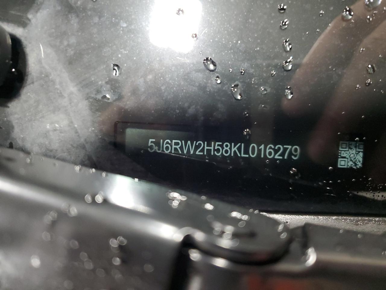 2019 Honda CR-V VIN 5J6RW2H58KL016279 Copart auction photo, side damage thumbnail 14