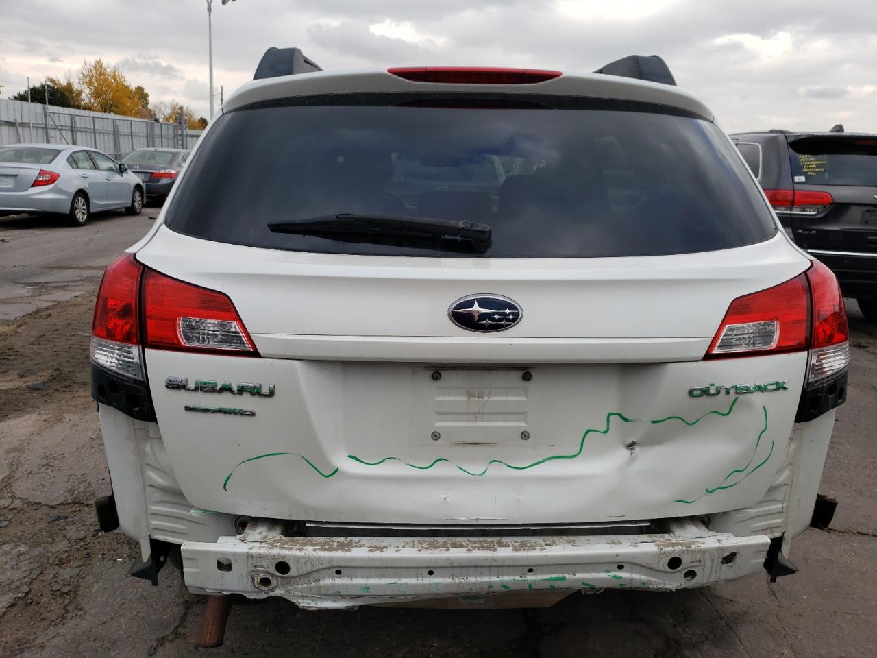 2010 Subaru Outback VIN 4S4BRCCCXA3345974 Copart auction photo, rear end / hail damage thumbnail 6