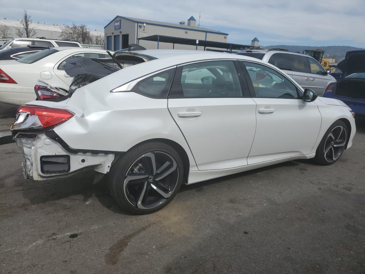 2022 Honda Accord VIN 1HGCV1F30NA119188 Copart auction photo, rear end / side damage thumbnail 3
