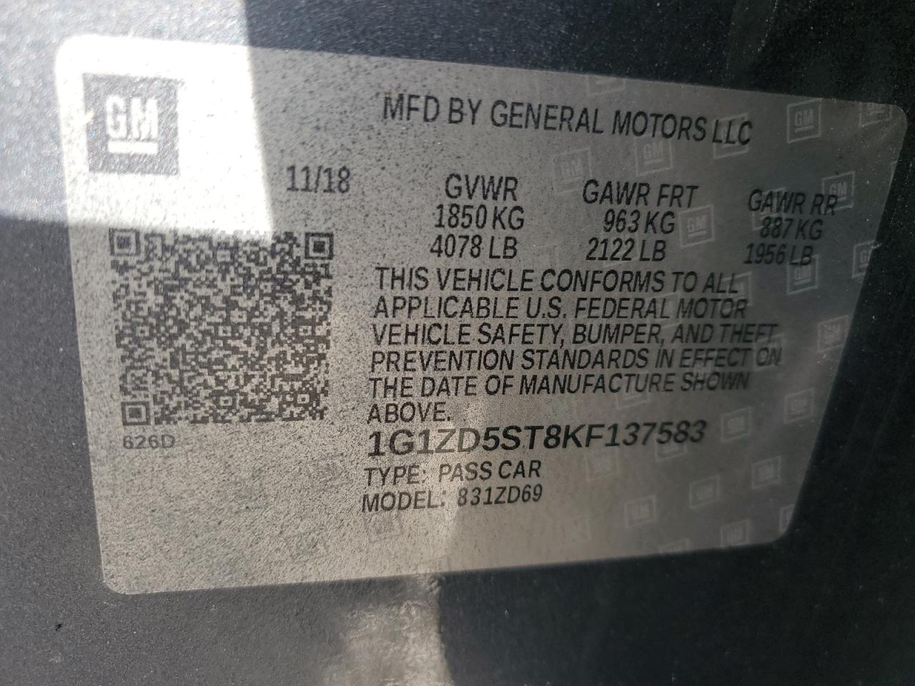 2019 Chevrolet Malibu VIN 1G1ZD5ST8KF137583 Copart auction photo, front end / side damage thumbnail 14