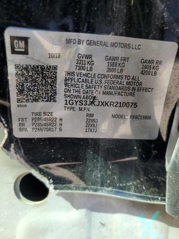 2019 Cadillac Escalade VIN 1GYS3JKJXKR210075 Copart auction photo, side damage thumbnail 13