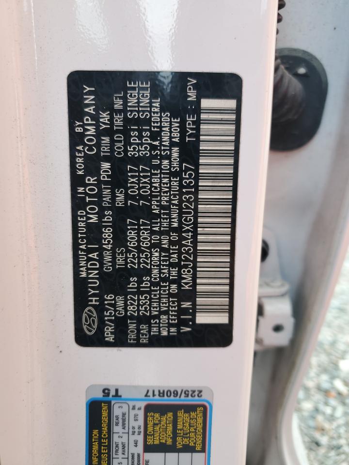 2016 Hyundai Tucson VIN KM8J23A4XGU231357 Copart auction photo, front end damage thumbnail 14