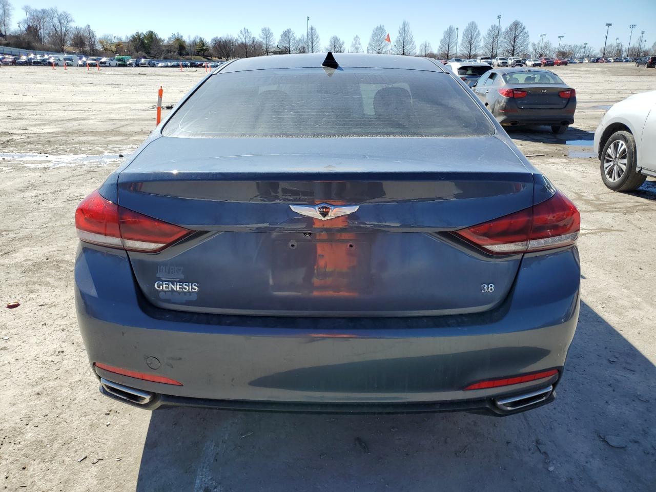 2015 Hyundai Genesis VIN KMHGN4JEXFU058275 Copart auction photo, undercarriage damage thumbnail 6