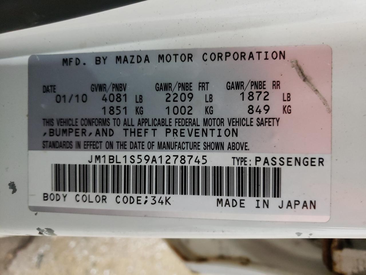 2010 Mazda 3 VIN JM1BL1S59A1278745 Copart auction photo, front end / side damage thumbnail 13