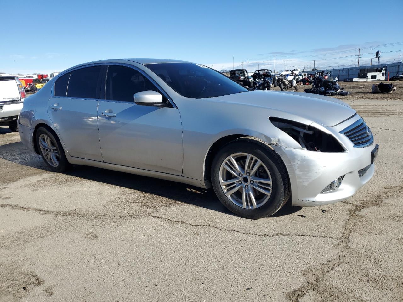 2013 Infiniti G VIN JN1CV6AP3DM713912 Copart auction photo, frame damage / front end damage thumbnail 4