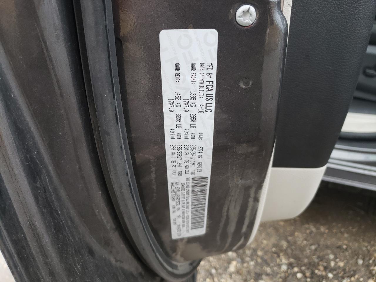 2017 Chrysler Pacifica VIN 2C4RC1DG1HR515232 Copart auction photo, front end damage thumbnail 13