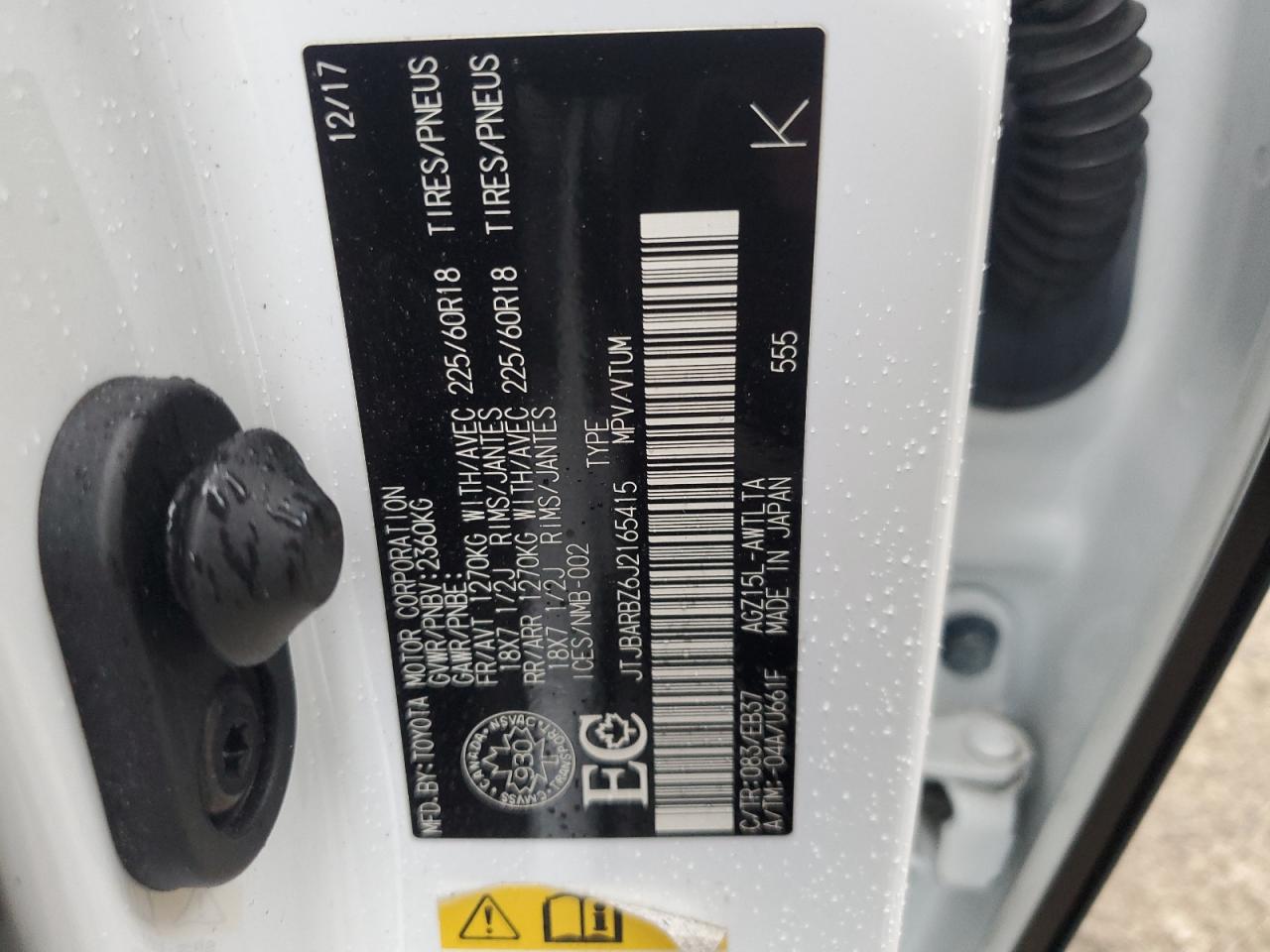 2018 Lexus NX VIN JTJBARBZ6J2165415 Copart auction photo, unknown / minor dent/scratches damage thumbnail 15