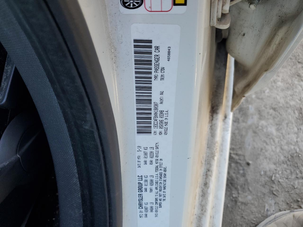 2010 Dodge Avenger VIN 1B3CC4FBXAN180307 Copart auction photo, front end damage thumbnail 12