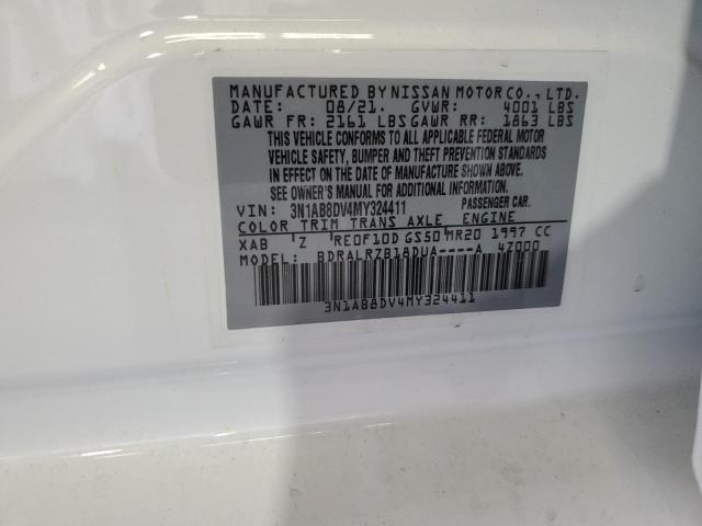 2021 Nissan Sentra VIN 3N1AB8DV4MY324411 Copart auction photo, undercarriage / front end damage thumbnail 12