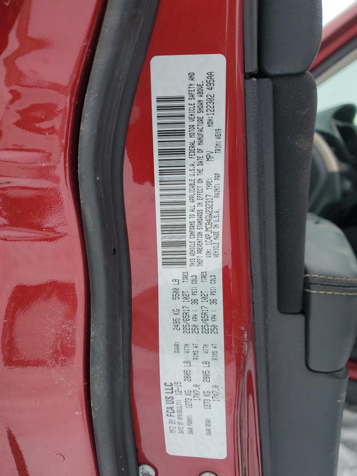 2016 Jeep Grand Cherokee VIN 1C4PJMCB4GW232317 Copart auction photo, front end damage thumbnail 14