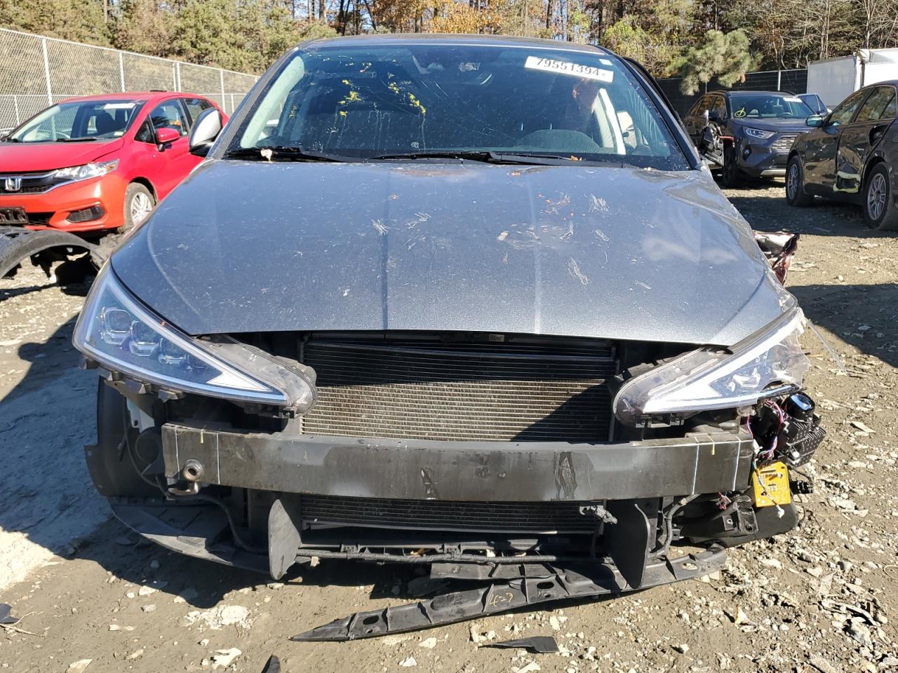 2019 Hyundai Elantra VIN KMHD84LFXKU805092 Copart auction photo, front end / side damage thumbnail 5