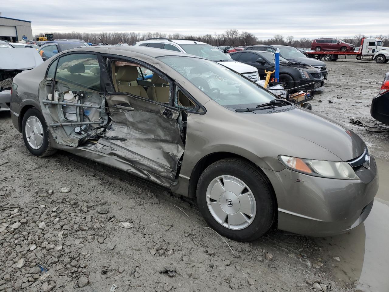 2007 Honda Civic VIN JHMFA36217S030588 Copart auction photo, side / front end damage thumbnail 4
