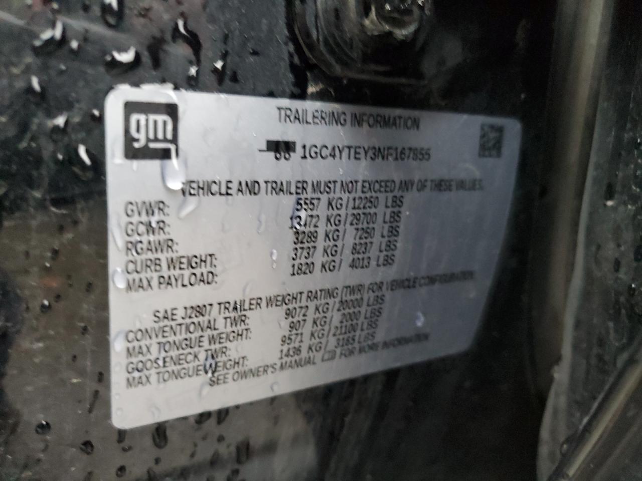 2022 Chevrolet Silverado VIN 1GC4YTEY3NF167855 Copart auction photo, all over / side damage thumbnail 12