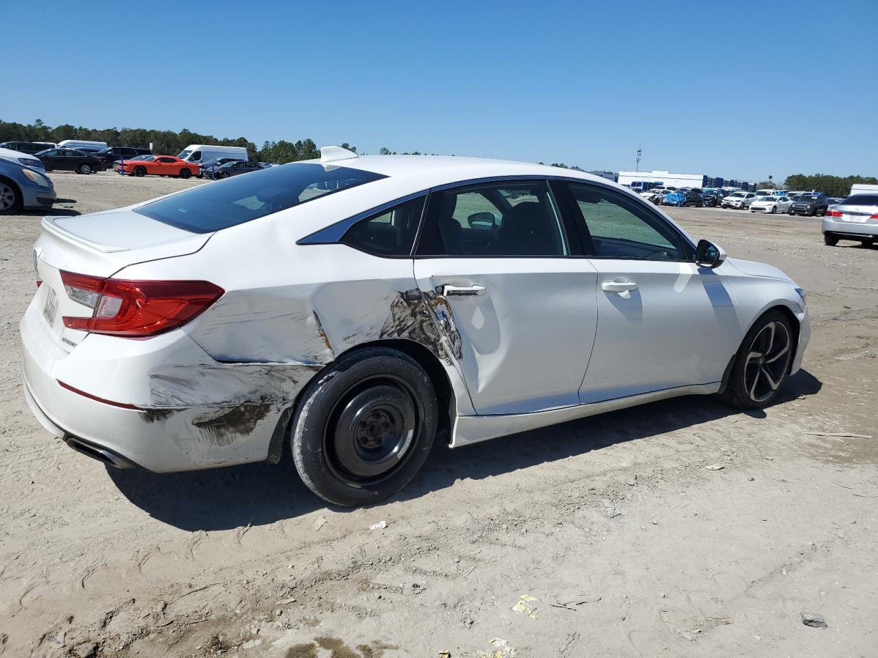 2019 Honda Accord VIN 1HGCV1F3XKA171438 Copart auction photo, rear end / side damage thumbnail 3