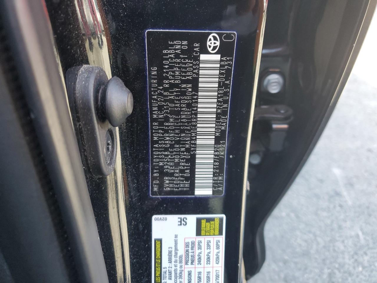 2024 Toyota Corolla VIN 5YFB4MDE8RP140147 Copart auction photo, front end damage thumbnail 13