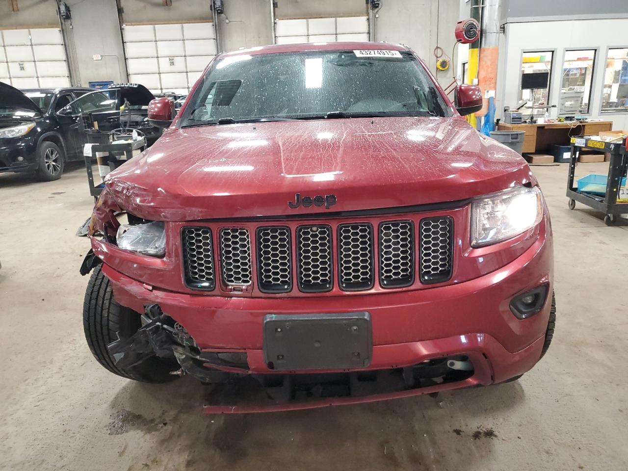 2015 Jeep Grand Cherokee VIN 1C4RJFAG9FC675856 Copart auction photo, front end / undercarriage damage thumbnail 5