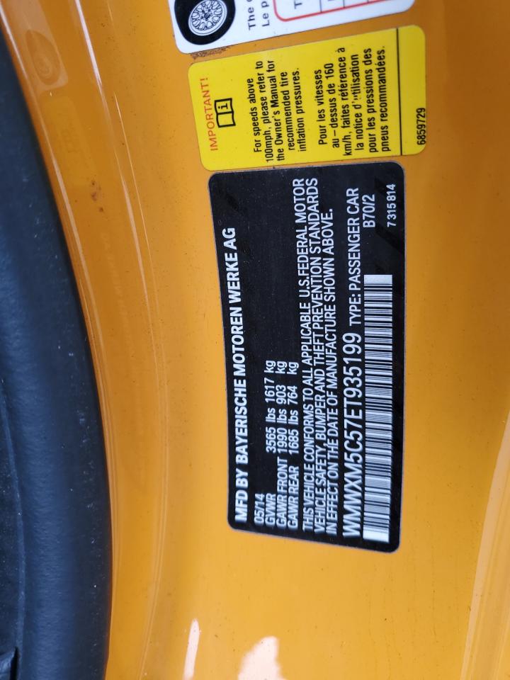 2014 MINI Cooper VIN WMWXM5C57ET935199 Copart auction photo, rollover damage thumbnail 14