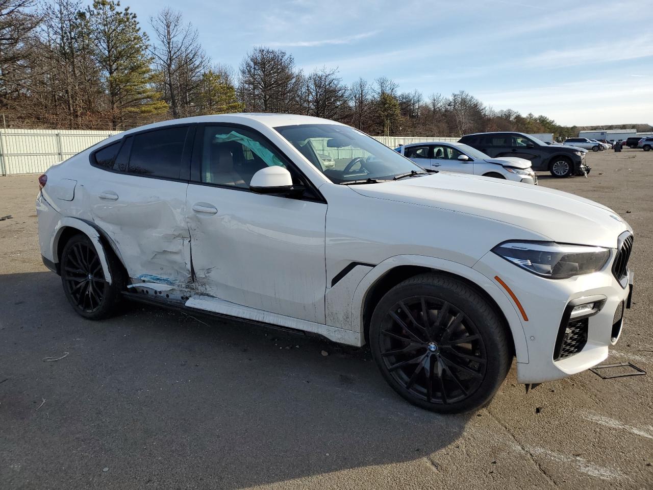 2021 BMW X6 VIN 5UXCY6C0XM9E91684 Copart auction photo, side / rear end damage thumbnail 4