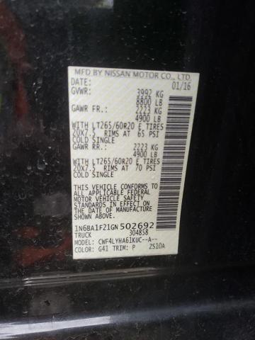 2016 Nissan Titan VIN 1N6BA1F21GN502692 Copart auction photo, undercarriage / minor dent/scratches damage thumbnail 10