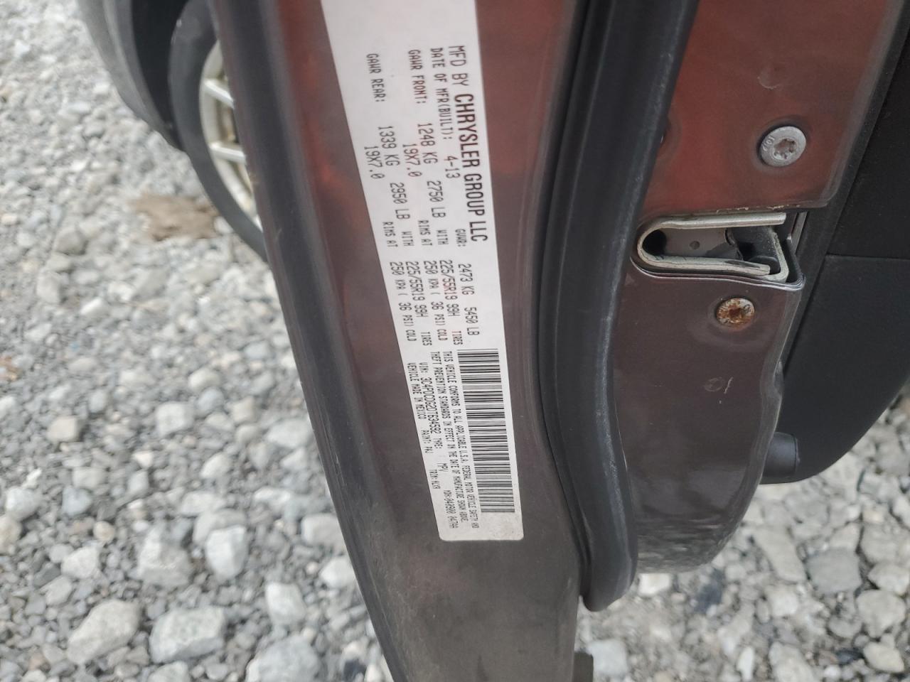 2013 Dodge Journey VIN 3C4PDCDG2DT634592 Copart auction photo, front end / undercarriage damage thumbnail 13