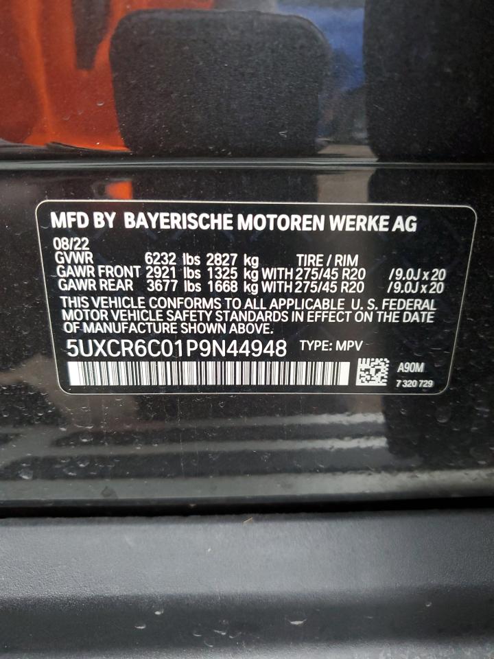 2023 BMW X5 VIN 5UXCR6C01P9N44948 Copart auction photo, side / minor dent/scratches damage thumbnail 14