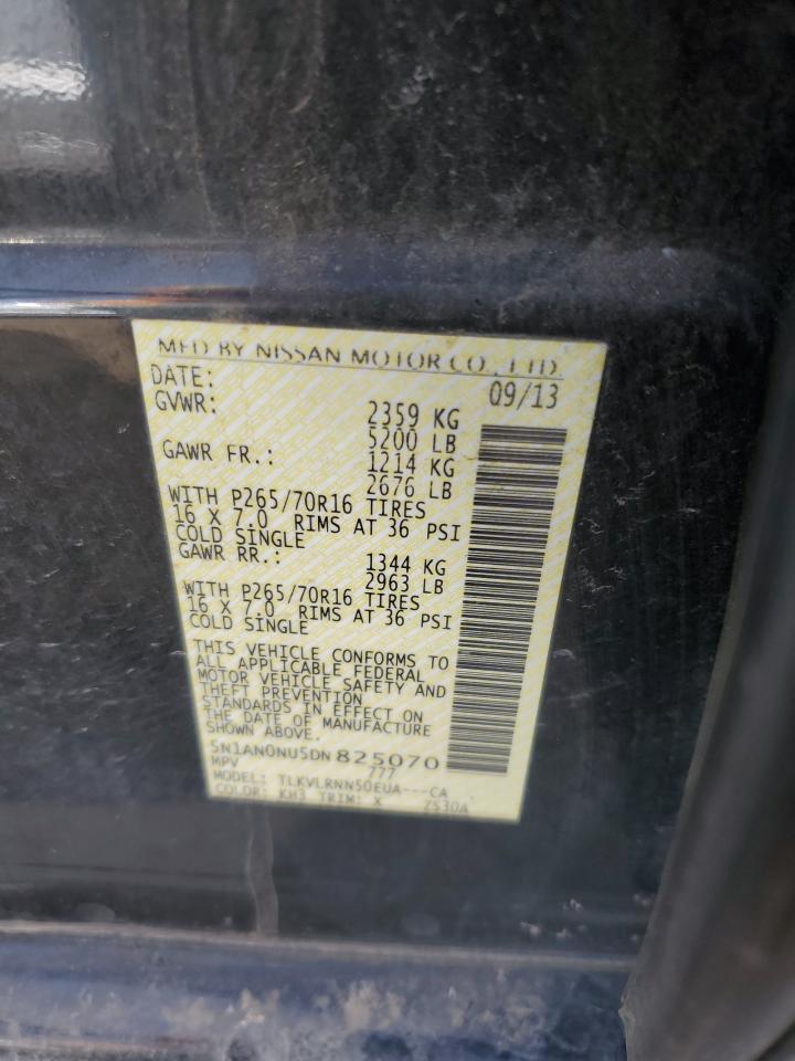2013 Nissan XTerra VIN 5N1AN0NU5DN825070 Copart auction photo, mechanical damage thumbnail 13