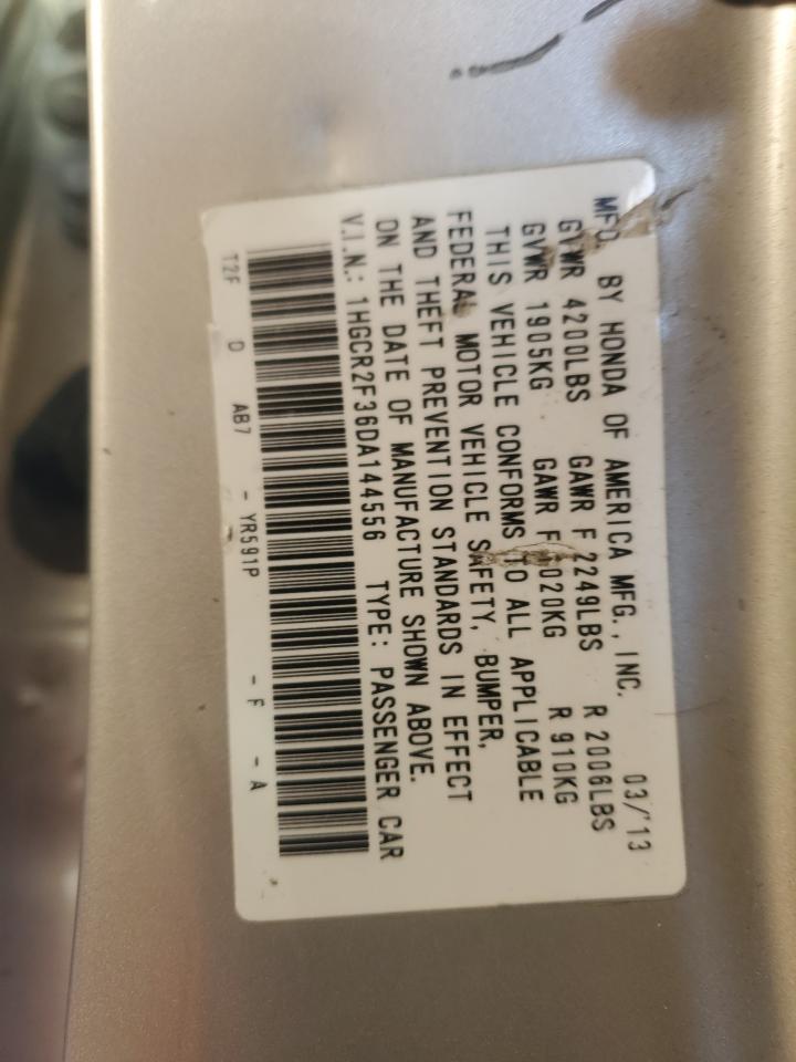 2013 Honda Accord VIN 1HGCR2F36DA144556 Copart auction photo, side damage thumbnail 12