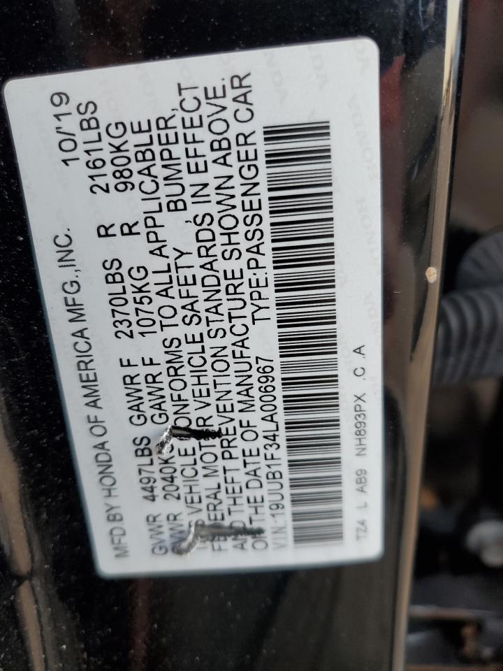 2020 Acura TLX VIN 19UUB1F34LA006967 Copart auction photo, front end damage thumbnail 13