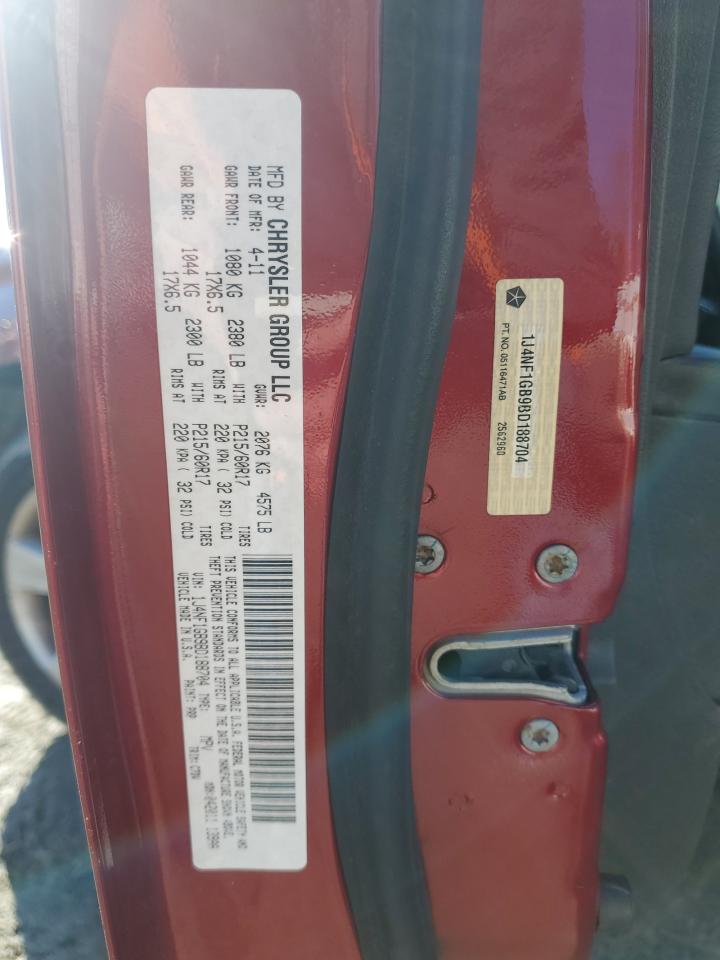 2011 Jeep Liberty (Patriot) VIN 1J4NF1GB9BD188704 Copart auction photo, front end damage thumbnail 13