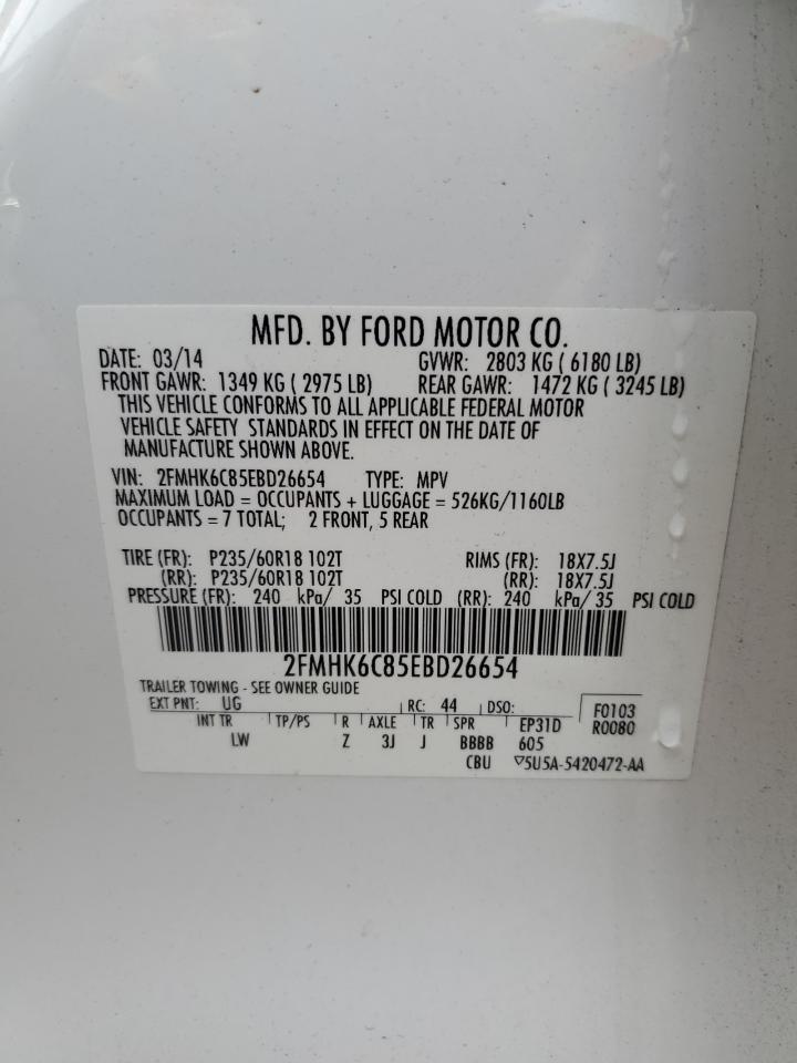 2014 Ford Flex VIN 2FMHK6C85EBD26654 Copart auction photo, side damage thumbnail 13