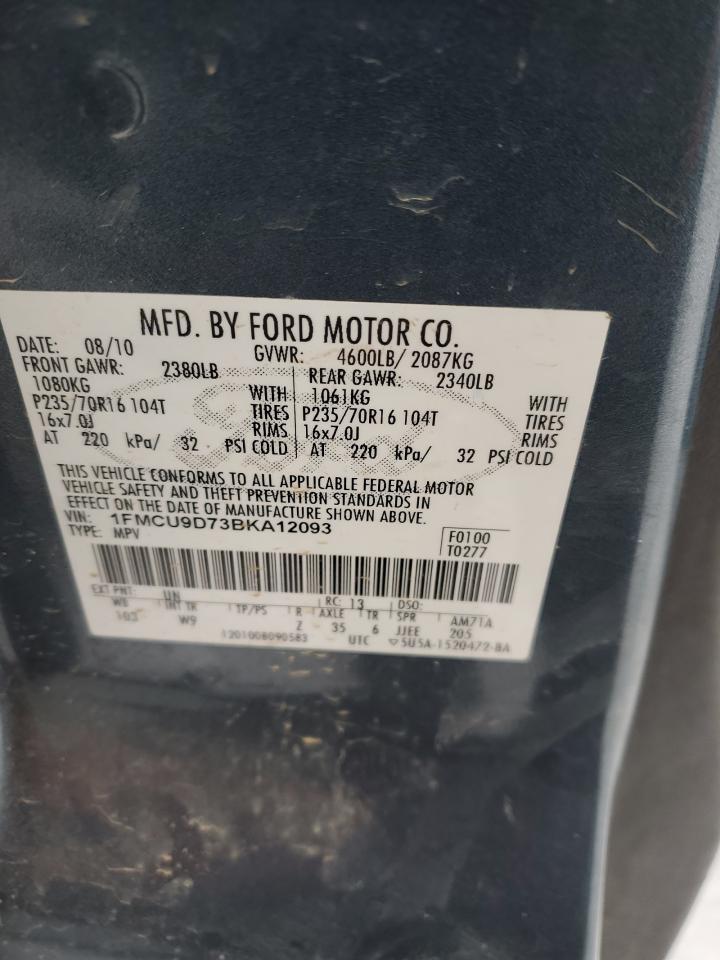 2011 Ford Escape VIN 1FMCU9D73BKA12093 Copart auction photo, front end damage thumbnail 13