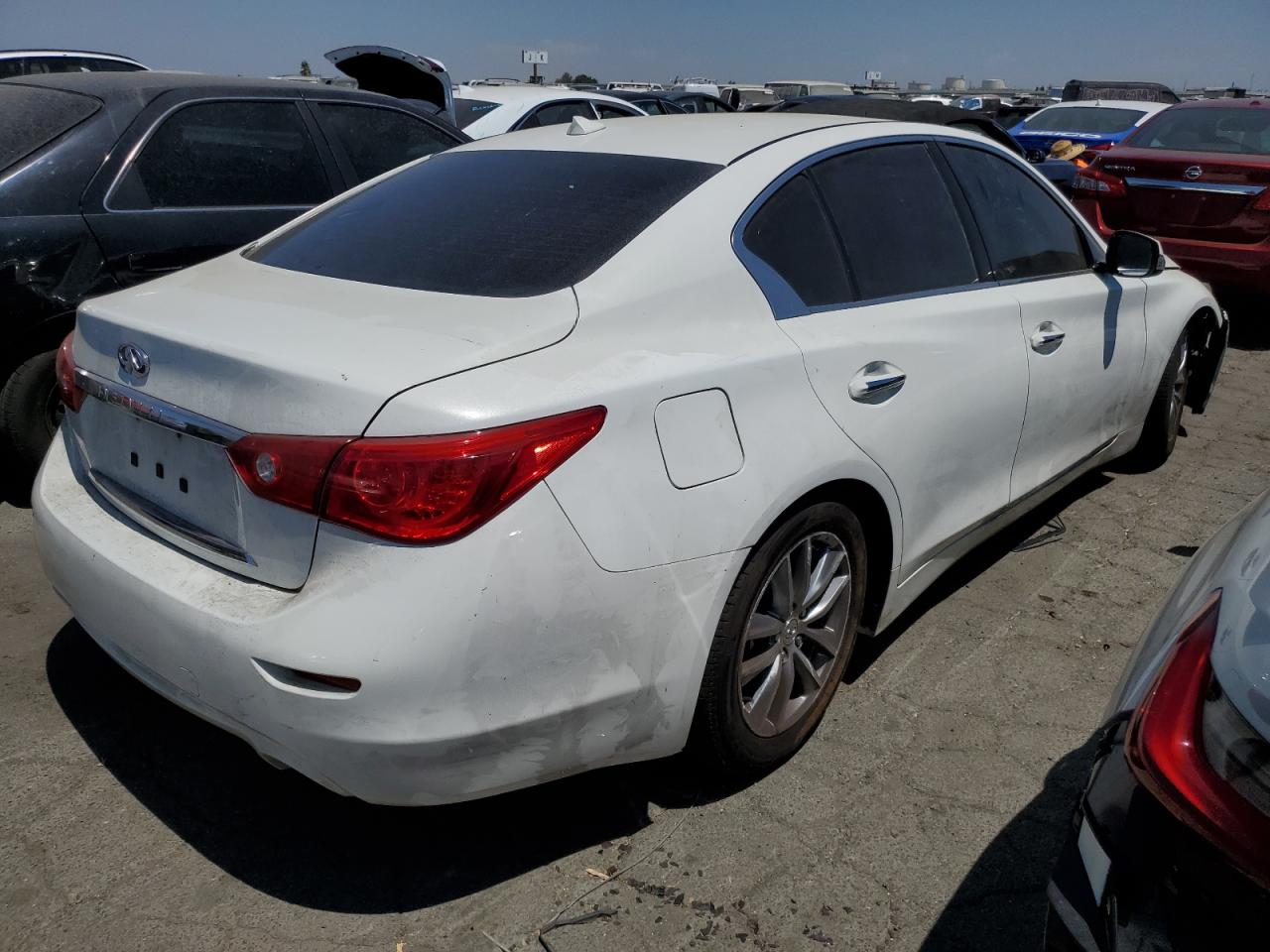 2014 Infiniti Q50 VIN JN1BV7AP9EM690090 Copart auction photo, vandalism / front end damage thumbnail 3