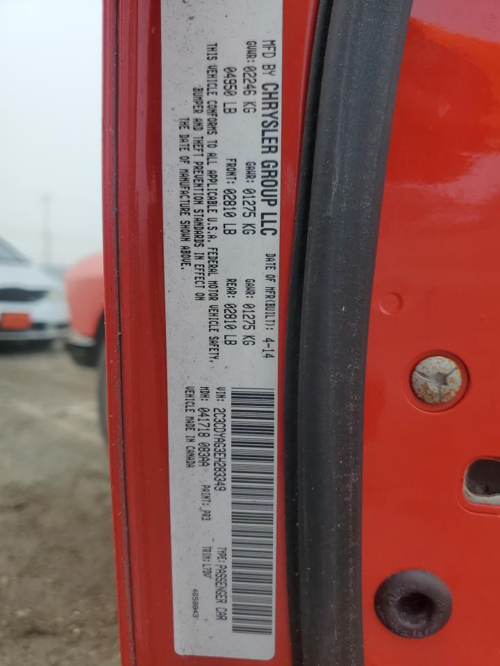 2014 Dodge Challenger VIN 2C3CDYAG3EH283349 Copart auction photo, front end damage thumbnail 13