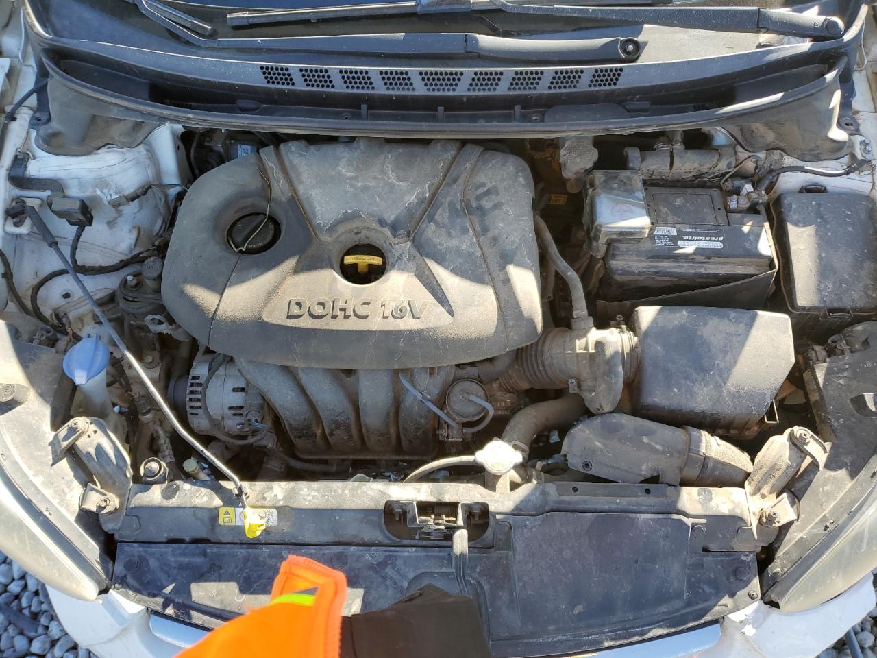 2015 Hyundai Elantra VIN 5NPDH4AEXFH614710 Copart auction photo, undercarriage / front end damage thumbnail 11