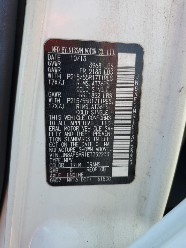 2014 Nissan Juke VIN JN8AF5MR1ET352233 Copart auction photo, front end / minor dent/scratches damage thumbnail 12