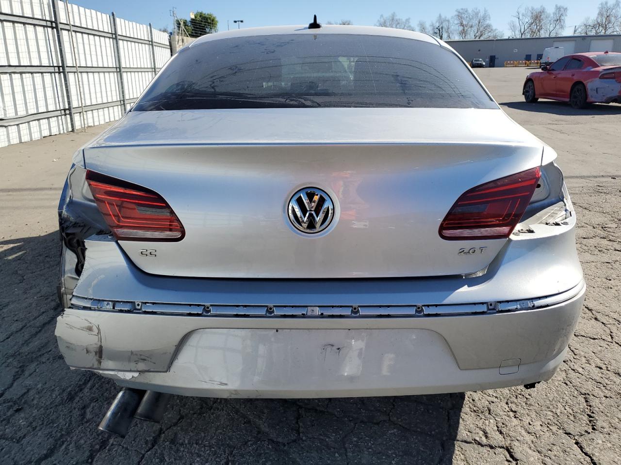 2015 Volkswagen Passat CC VIN WVWBP7ANXFE830116 Copart auction photo, rear end damage thumbnail 6