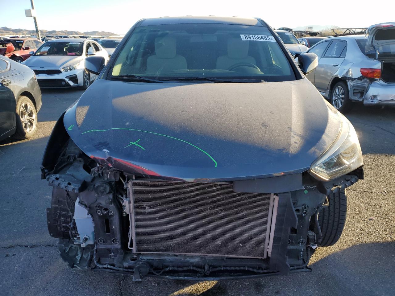 2017 Hyundai Santa Fe VIN 5NMZTDLB9HH002067 Copart auction photo, front end damage thumbnail 5