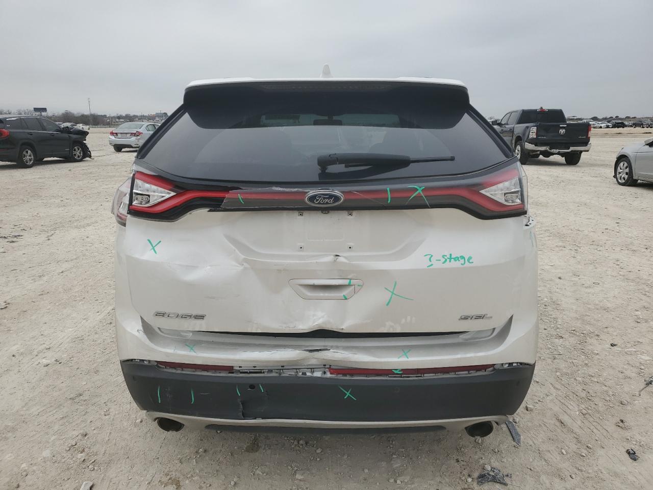2015 Ford Edge VIN 2FMTK3J87FBC27296 Copart auction photo, rear end / minor dent/scratches damage thumbnail 6