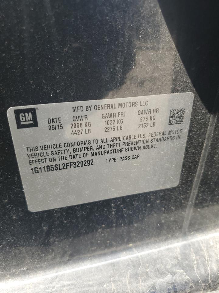 2015 Chevrolet Malibu VIN 1G11B5SL2FF320292 Copart auction photo, rear end damage thumbnail 12