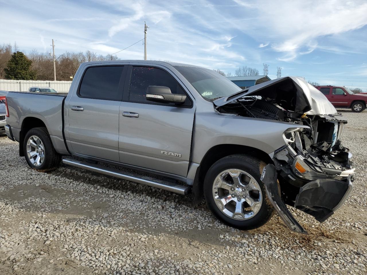 2021 RAM 1500 VIN 1C6SRFFT7MN549875 Copart auction photo, front end / side damage thumbnail 4