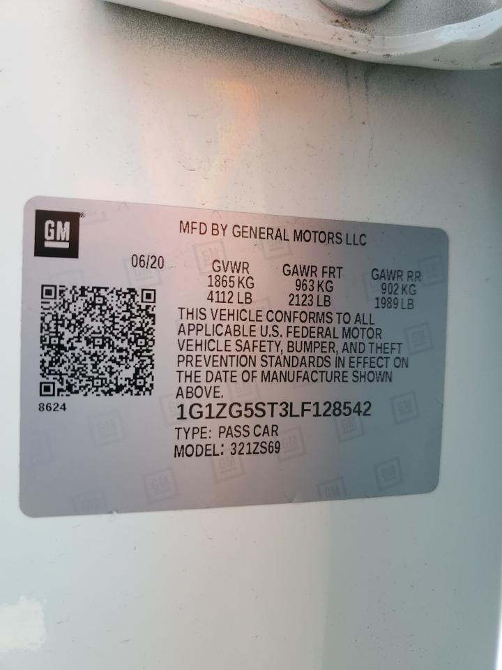 2020 Chevrolet Malibu VIN 1G1ZG5ST3LF128542 Copart auction photo, rear end damage thumbnail 13