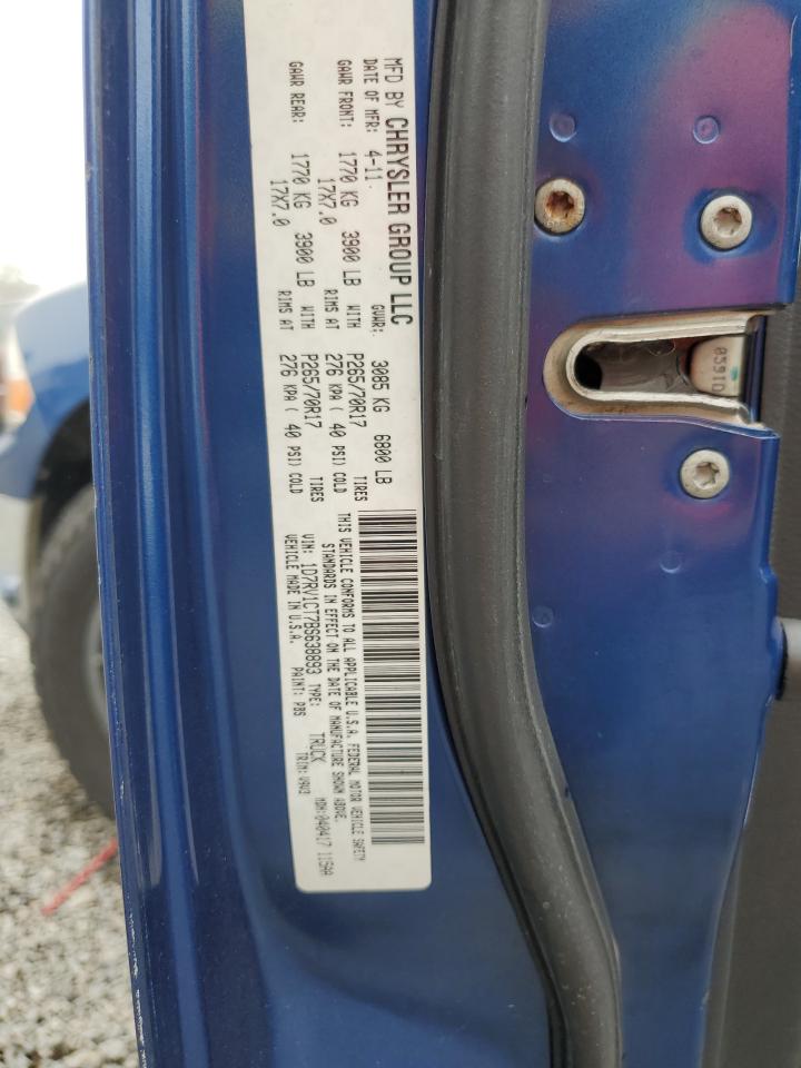 2011 Dodge RAM VIN 1D7RV1CT7BS638893 Copart auction photo, side damage thumbnail 12