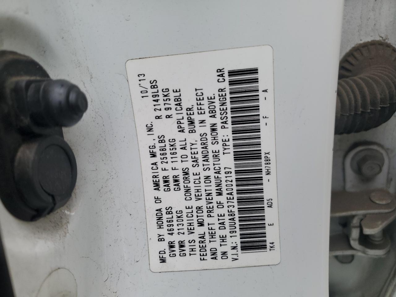 2014 Acura TL VIN 19UUA8F37EA002197 Copart auction photo, front end damage thumbnail 12