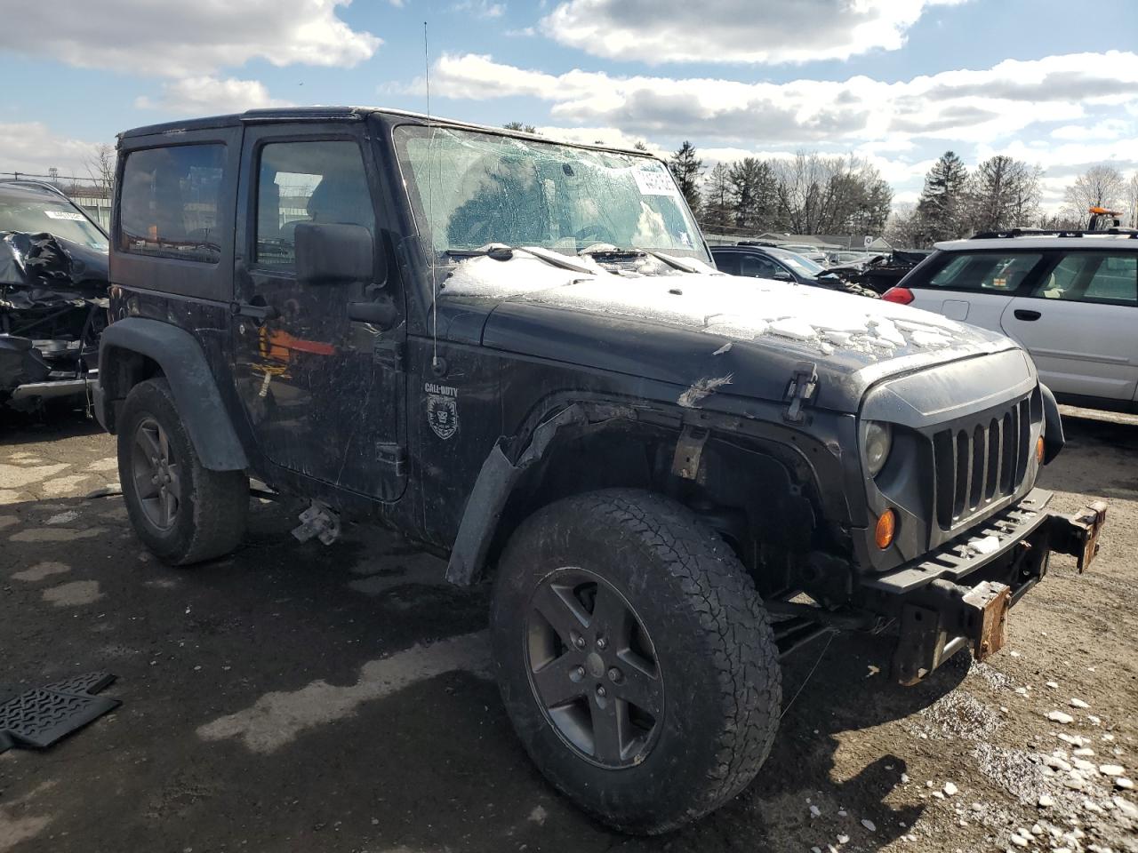 2011 Jeep Wrangler VIN 1J4HA6D11BL536151 Copart auction photo, top/roof / front end damage thumbnail 4